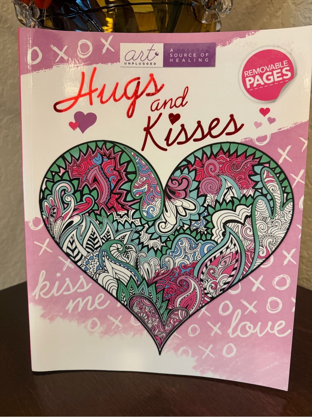Hugs and Kisses Adult Coloring Book By Art Unplugged series Removable Pages USA